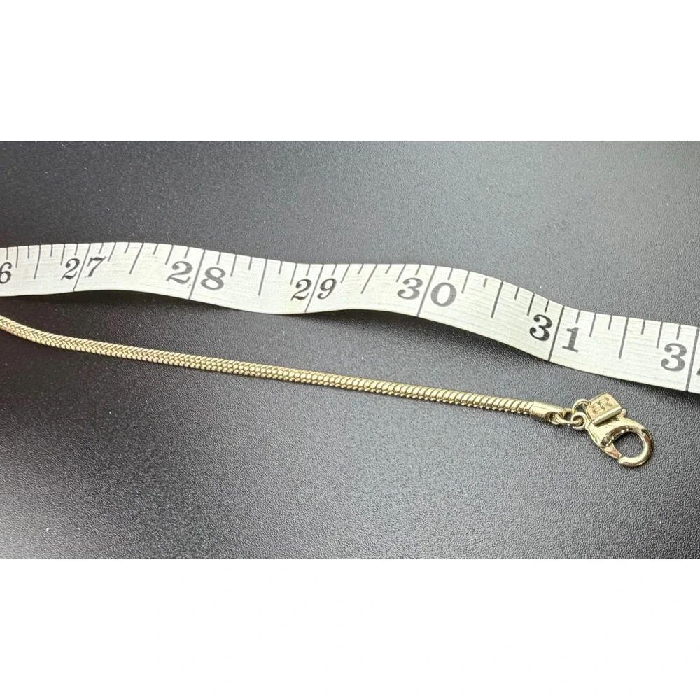 Banana Republic‎ Pendant Necklace 32in Gold Tone Geometric Snake Chain Long READ